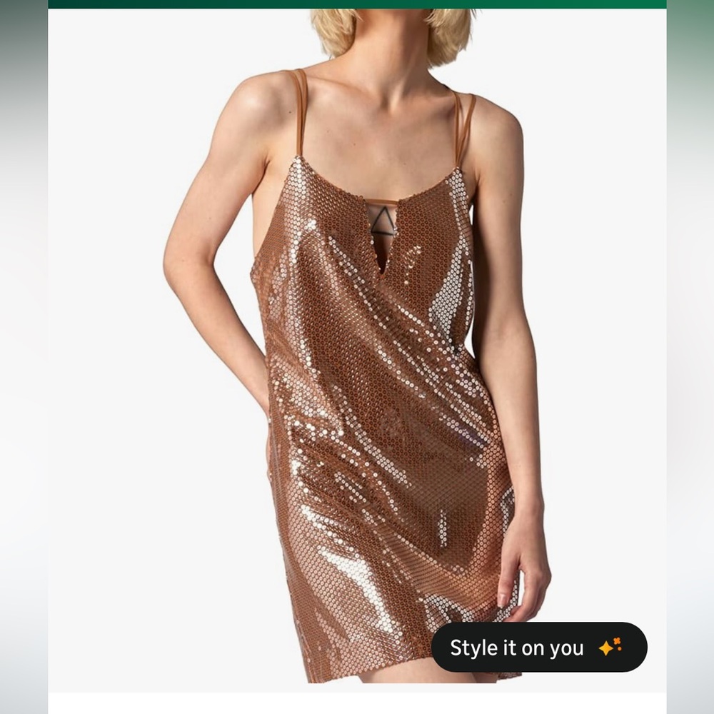 Equipment Bronze Sequin Mini Dress
